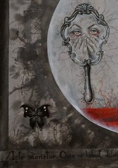 painting contemporary art modern figurative skull mirror figures woman portrait