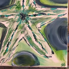 Summer sea star expressionism modern wall art painting 14X11 canvas original