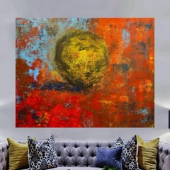 Mark Little Original Giant Canvas Painting 81”X62” (6 Foot 9 inch) Abstract