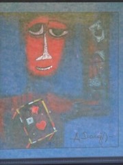 ALFONSAS DARGIS VINTAGE MODERN ABSTRACT OIL PAINTING LITHUANIAN ARTIST