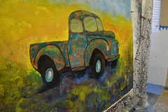 Truck Old Original Giant Canvas Painting 84”X62” (7 Foot) Abstract Modern XL
