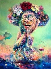 ALAIN DONATE CUBAN ART PAINTING ORIGINAL SURREAL CONTEMPORARY OIL CANVA 36″X 48″