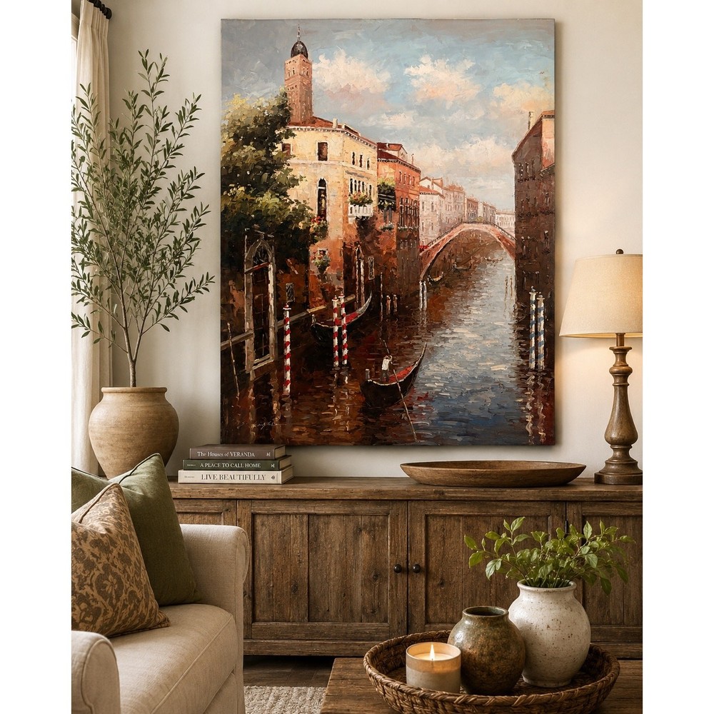 Large Original Oil Painting Venice Canal Signed S. Kinglake 32×47 Impressionist