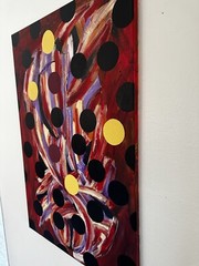 24×36 inch „Johnny Davis Abstract Acrylic on Canvas Painting – Original Artwork“