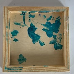 Original Abstract Art Acrylic Glossy Resin Tracy Eau Claire Purple White Wood 6″