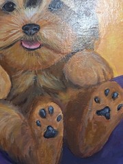 Original YORKIE Puppy Painting 9×12 canvas panel