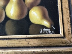 (3) Framed Still Life Oil Paintings, signed J. Ros- Fruits and Vegetables 6”x8”