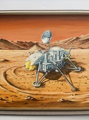 Large Space Painting Craft Vintage Technology Nasa Artist Illustration Listed