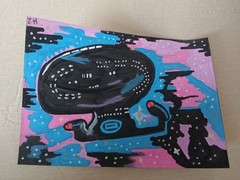 Painting Drawing Star Trek Enterprise-D Ship Space Picard Next Generation Art