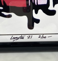 Manic Energy Abstract Art Print Signed Langston 2/100 Acrylic-Frame 16×20