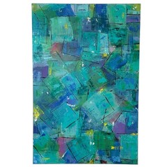 Frames of Hope blue green hues abstract canvas size 48″ x 36″