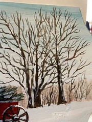 23″ x 6″ Original Acrylic Painting on Wood…..“Winter Wonderland“