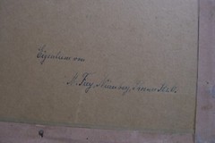 ART NOUVEAU CHURCH IN FRANCONIA ? PAINTING CIRCA 1915 MONOGRAM P.R ANTIQUE FRAME