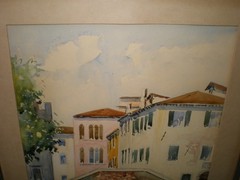 Giovanni Ospitali Listed Italian Artist Watercolor Venice Canal Italy Venetian