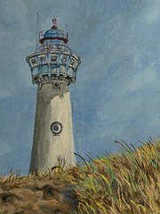 Lighthouse – Original Oil Painting on Canvas Marie Fleur Art beach house decor