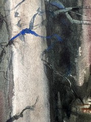 In the Woods–Charlotte Hoffman–Medium Size Watercolor–Mid 20th C New York Artist