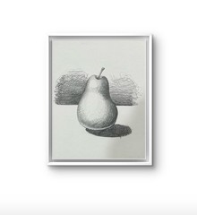 Charcoal Drawing Sketch Pear Still Life 9×12 paper Wall Art Home decor Original