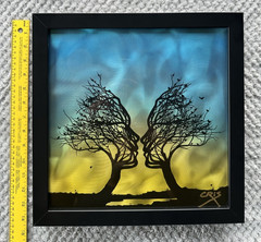 CrisX Art „Grazing“ Painting on brushed metal, hand-signed by artist unique work