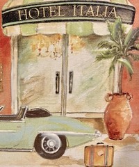 Kathryn White Italian Street View Giclee Painting On Canvas 20”x16”