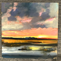 1 of 9 Landscape UKRAINE Original Oil painting DEMENKO NATALIA 8×8″ Signed WOW!