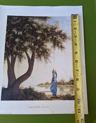 Vintage ‚Ghana Maiden With Vase‘ Signed Perez African Fine Print On Canvas