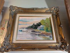 Signed Fran Evans Oil Painting „tranquil afternoon“ Framed 18.5″ x 15.5″ x 2.75″