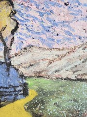 6 inch x 4 inch – Landscape Scene – Mixed Media Mini Painting by A. Avila