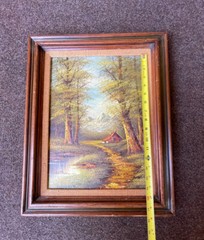 CANTRELL ART ORIGINAL OIL ON CANVAS RIVER CREEK LANDSCAPE PAINTING