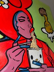 Ice Cream Girl Pop Surreal Painting 24×48 Acrylic Canvas Large Wall Art OOAK