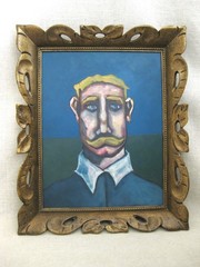 Male Portrait Painting Framed Original Wall Art Moody Home Décor