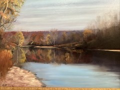 Original ~ Listed Texas Artist ~ Texas Hill Country River ~ 28” x 22”
