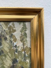 Impressionist Painting Johannes Britze 1895-1960 Denmark Village Landscape