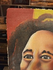 Vintage Haitian Bob Marley Folk Art Painting 8×10 Canvas on Wood 1970-80’s