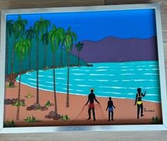 Original Painting By Brazilian Artist Peloggia Caribbean Beach Theme