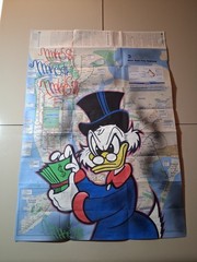 Original Scrooge Painted On New York Subway Transit Map – 23 x 34 Inches