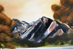 14″ Oil Painting Canvas Lea Mikel Summer Mountainscape Amazing River Art #6