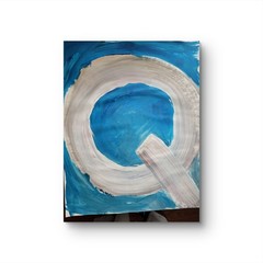 „Q“ Classroom Graffiti Abstract Pop Art Paper Painting Modern Design.