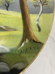 Hand Painted Landscape With Gold Gilt Rim Japense