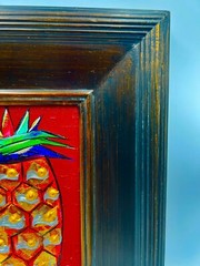 Original Acrylic Painting “Pineapple In Red” by Jordanne Gallery & Studio Maui