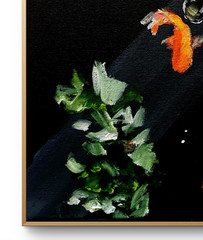 Mary Myers Original Goldfish Bubbles 10×10 Acrylic Signed Expressionist Wildlife