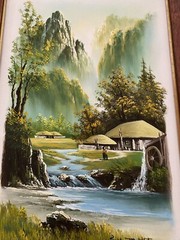 Vintage Original Oil Painting Signed Artist SUH JIN HEE Summer Landscape Framed