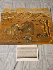 E.B. Edward Ott Outsider Primative Folk Art Painting, Signed E. B. Ott, 14 X 18″