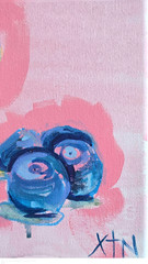 10×8 Blueberry Art Modern Acrylic Still Life Xtn Original Painting On Canvas