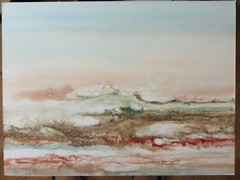 Joanne Miller Rafferty Untitled Original Mixed Media on Board 11.5 in x 15.5 in