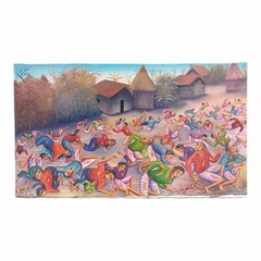 Diego Isaías Hernández Méndez Original Maya Folk Art Painting Village Scene