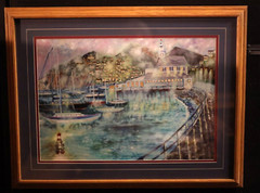 von Wening Art Oil Painting Framed Art Print „Harbour Mist“ Catalina Island Ca