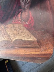Antique PAINTING Oil skull devil Gothic MEMENTO MORI VICTORIAN vanitas art old