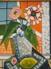 Original Pink Floral Still Life Painting Flower Wall Art Framed Original