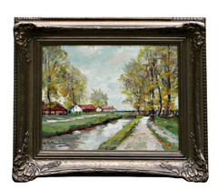 Richard Falkenberg Signed Oil on Canvas River Landscape Framed Painting