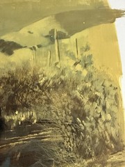 Original Painting Western Illustration Art Cowboy on Horse Desert 1970’s